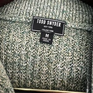 Todd Snyder Green Quarter Zip Sweater - Size Medium. New Never Worn Without Tags